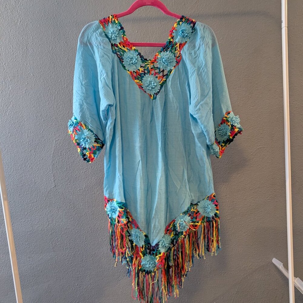 Rainbow Crochet Swim Cover Up - Picture 2 of 5